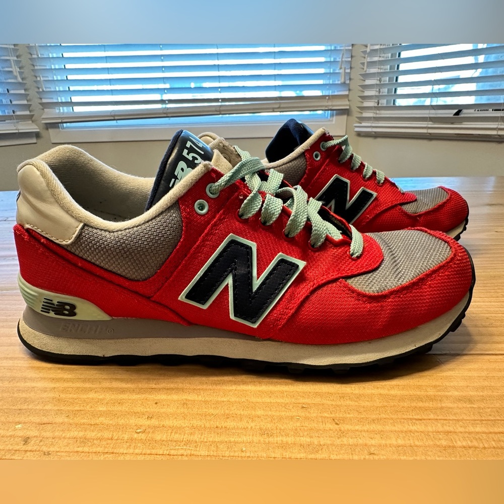 New Balance Women’s Red Retro 574 Sneakers, Size 9
